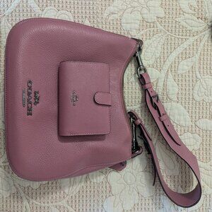 Mauve Coach purse with matching wallet
